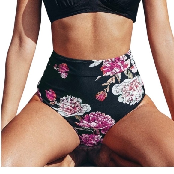 Cupshe High Waisted Floral Print Bikini Bottom Small NWT - Picture 5 of 6